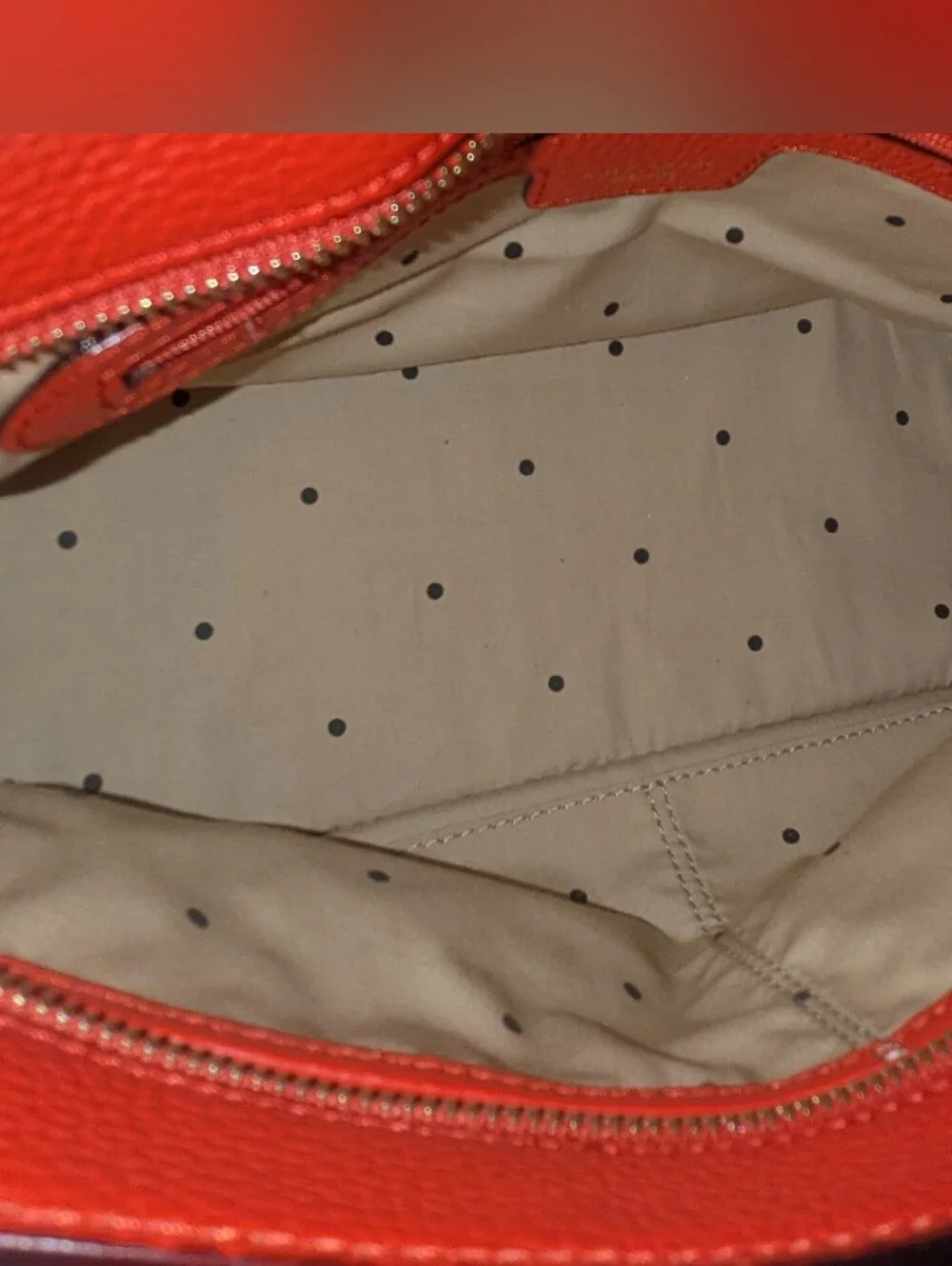 Kate Spade New York  Noel Rue Red Pebbled Perforated Leather Tote Bag.